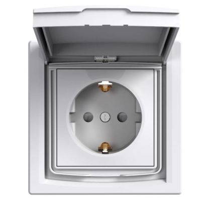 ЕДИНИЧЕН КОНТАКТ С РАМКА IP44 2Р+Е 16А 250V