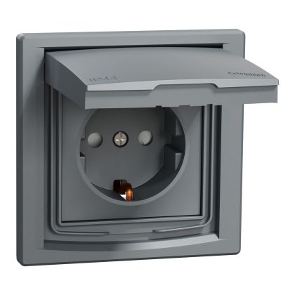 ЕДИНИЧЕН КОНТАКТ С РАМКА IP44 2Р+Е 16А 250V