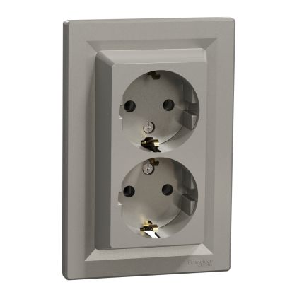 ДВОЕН КОНТАКТ С РАМКА 2Р+Е 16А 250V