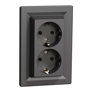 ДВОЕН КОНТАКТ С РАМКА 2Р+Е 16А 250V