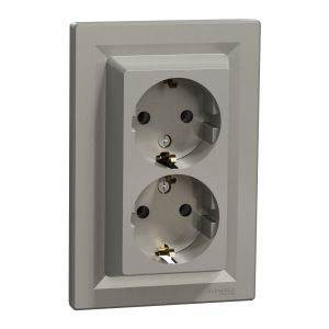 ДВОЕН КОНТАКТ С РАМКА 2Р+Е 16А 250V